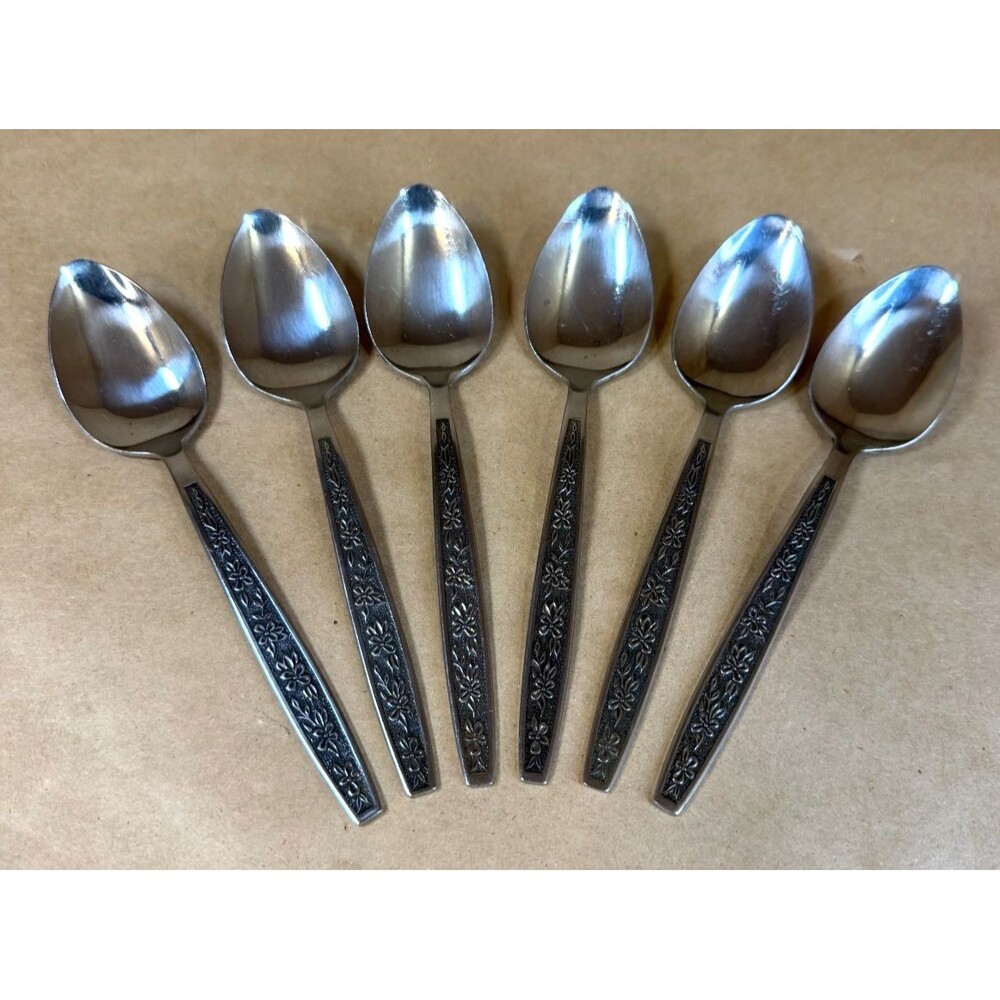 Vintage Set of 6 Rogers La Spana Teaspoons - Stanley Roberts Stainless Steel